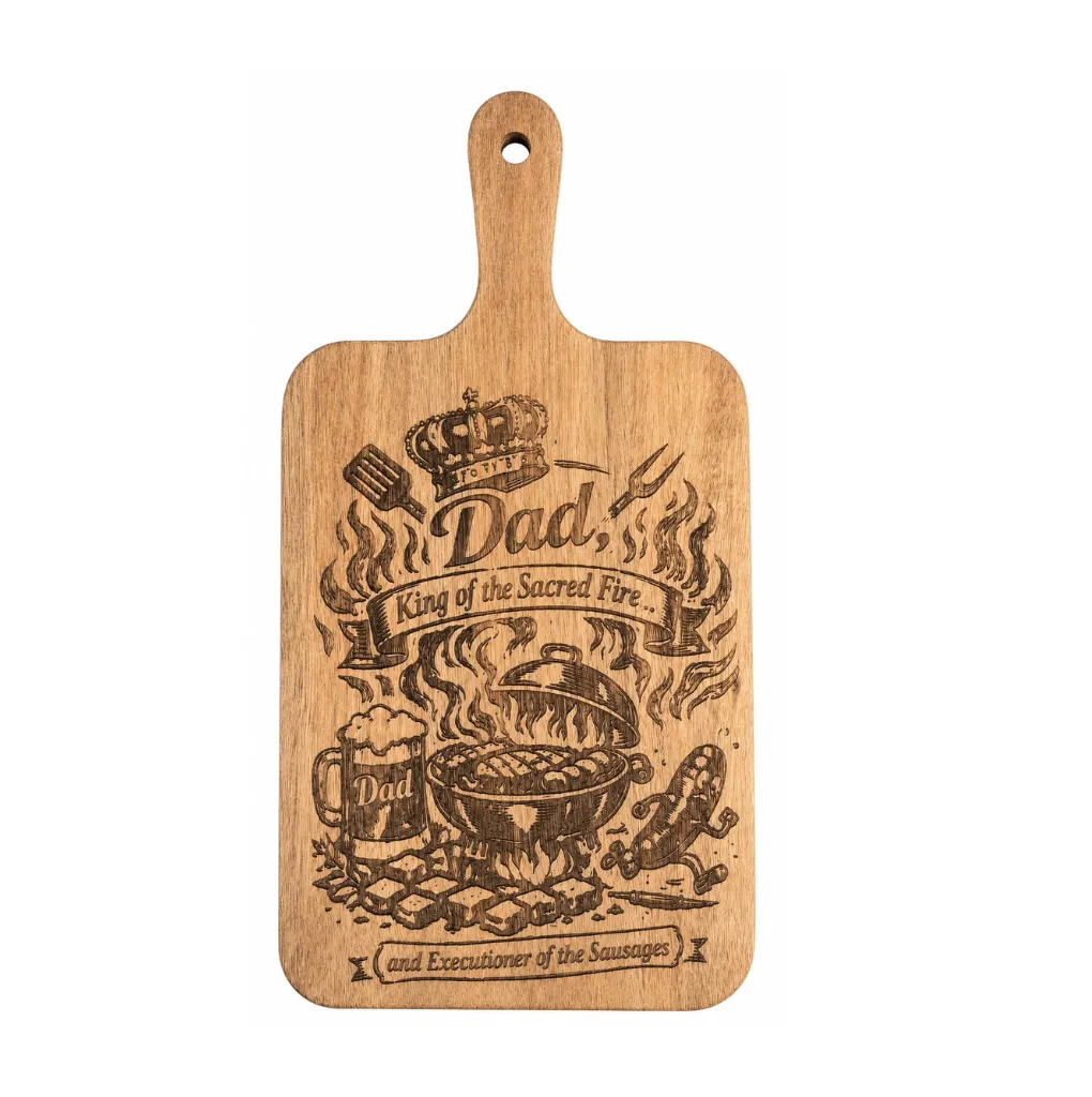Dad King of the Sacred Fire Engraved Cutting Board
