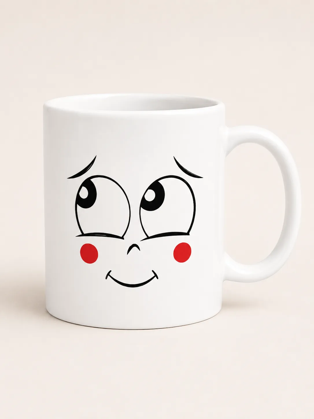 Personalized 11 oz White Ceramic Mug with Face Design – UV DTF