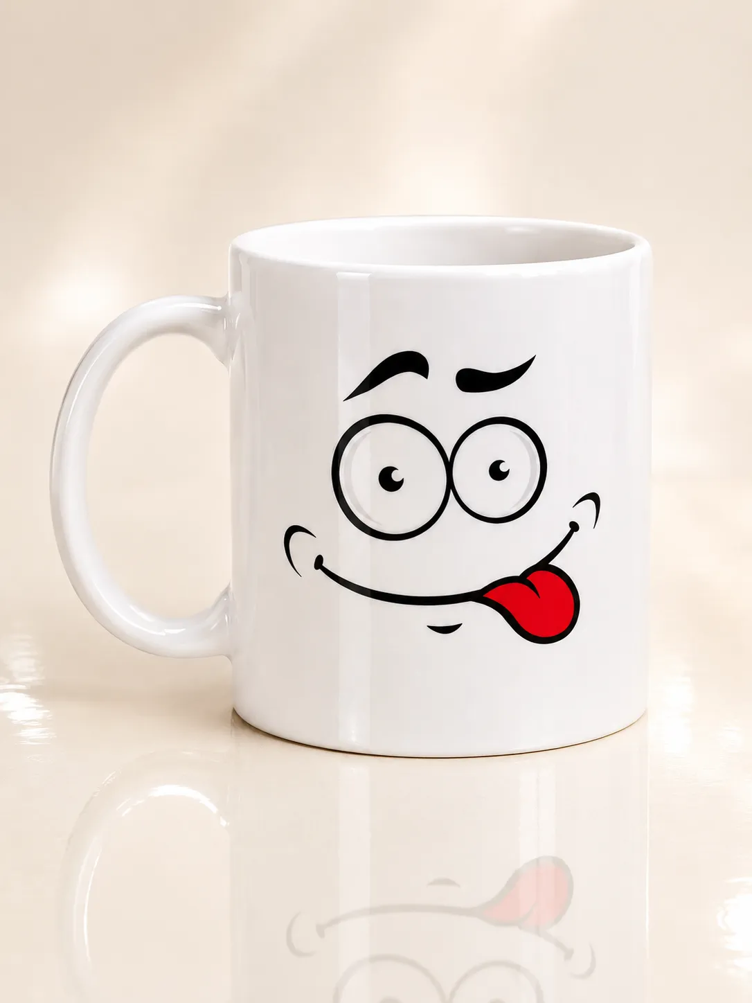 Personalized 11 oz White Ceramic Mug with Face Design – UV DTF