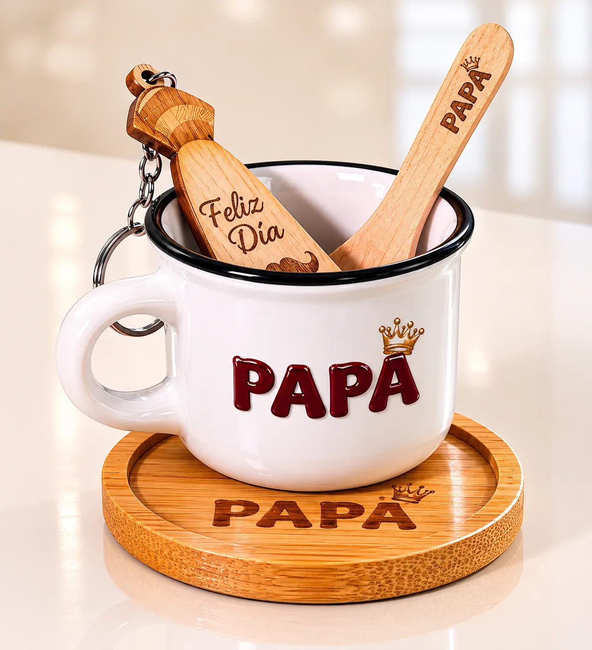 Personalized 3 oz Ceramic Coffee Cup – Laser Engraved Father’s Day Gift