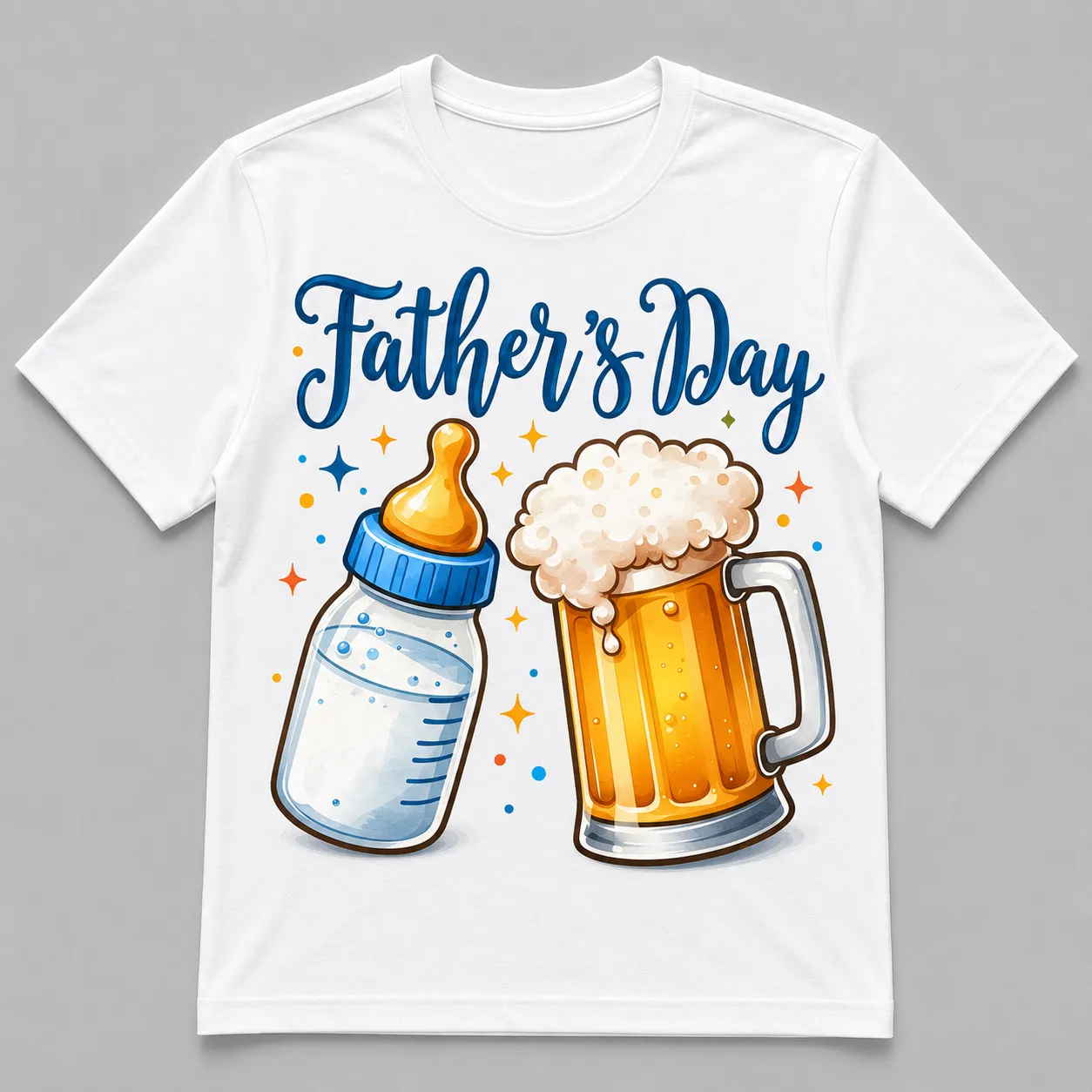 Father’s Day Baby Bottle & Beer T-Shirt