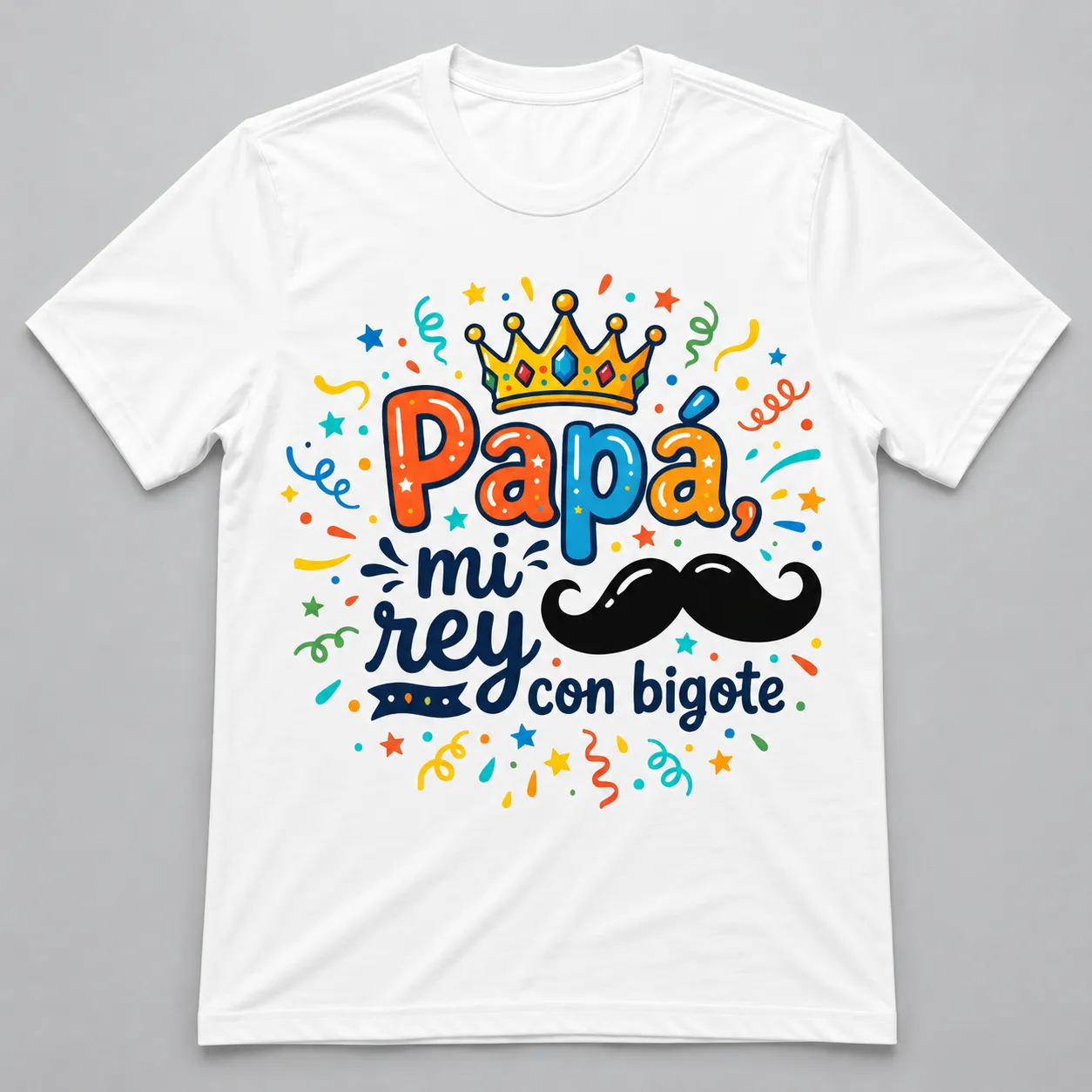 Papá Mi Rey Con Bigote T-Shirt