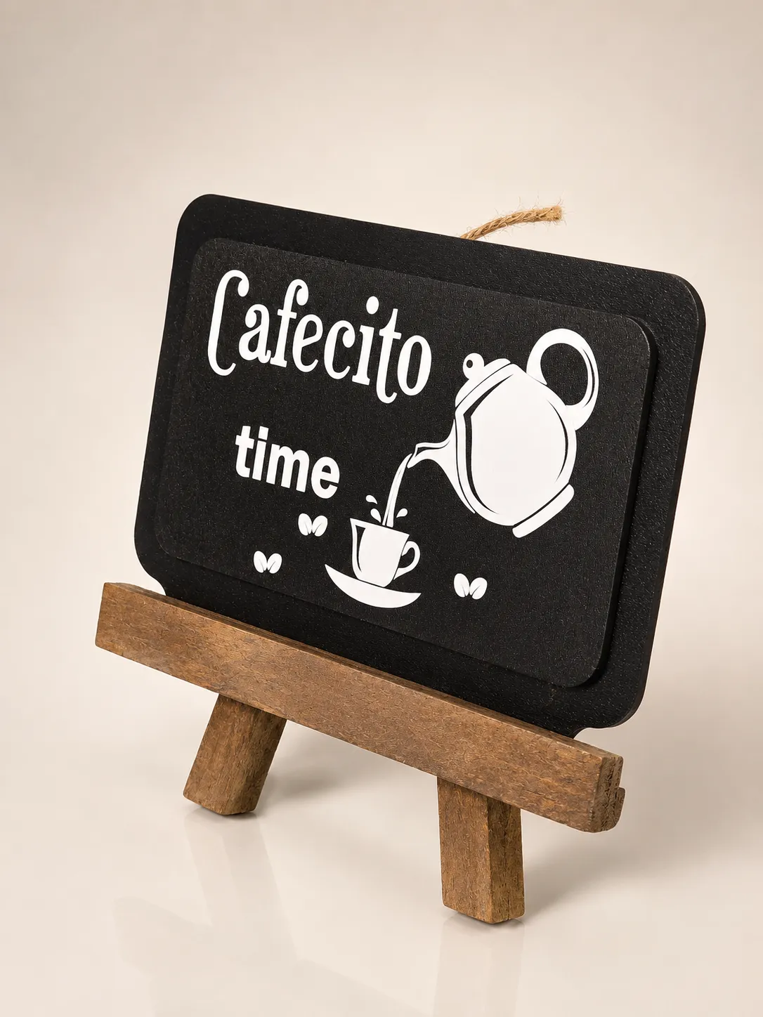Personalized Wooden Chalkboard Sign 6.6×6.4 Inch for Coffee, Tea or Pantry