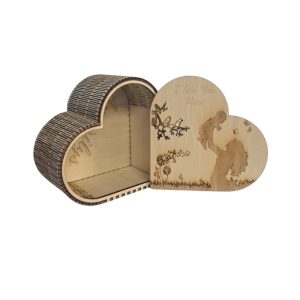 Engraved Wooden Box – Heart Shaped Keepsake Gift